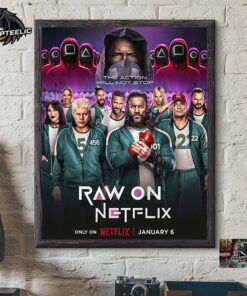 WWE Raw On Netflix The Action Will Not Stop The Squid Game 2 Poster Style Home Decor Poster Canvas