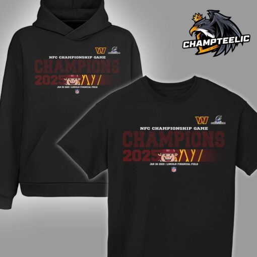 Washington Commanders 2024 2025 NFC Championship Champions Logo Mascot Unisex T-Shirt Hoodie