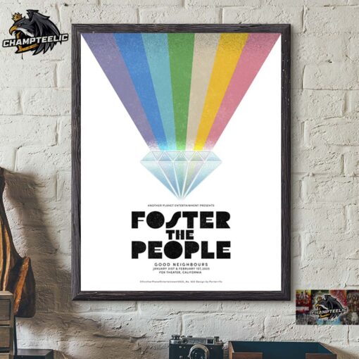 Foster The People Show Gig Poster At Fox Theater California On January 31 And February 1 2025 Home Decor Poster Canvas