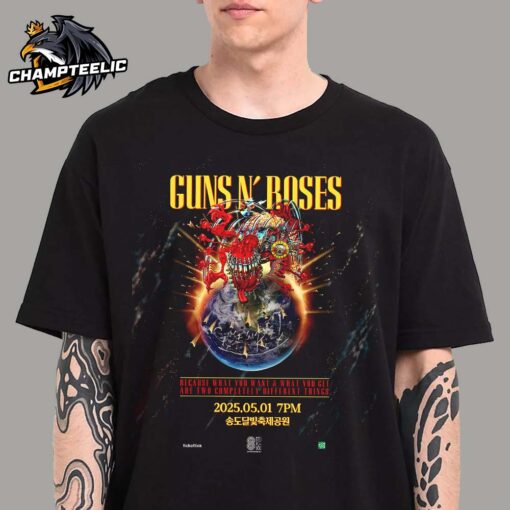 Guns N Roses Tour 2025 South Korea Gig Poster On May 1 2025 Unisex T-Shirt