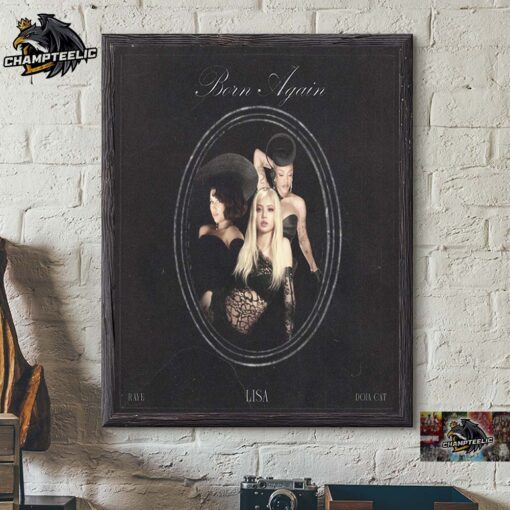 Lisa Born Again Cover Art With Doja Cat And Raye Home Decor Poster Canvas