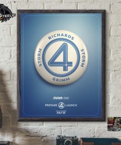 Marvel The Fantastic 4 Prepare 4 Launch Team Badge Home Decor Poster Canvas