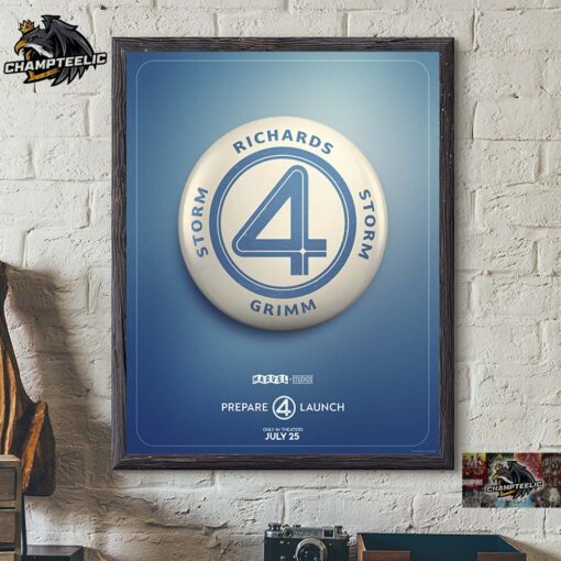 Marvel The Fantastic 4 Prepare 4 Launch Team Badge Home Decor Poster Canvas