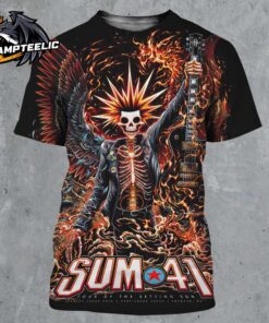 Sum 41 Tour Of The Setting Sum Poster For Show In Toronto Ontario Canada At Scotiabank Arena On January 28 And 30 2025 Skeletal Punk Rock Figure Art All Over Print Shirt