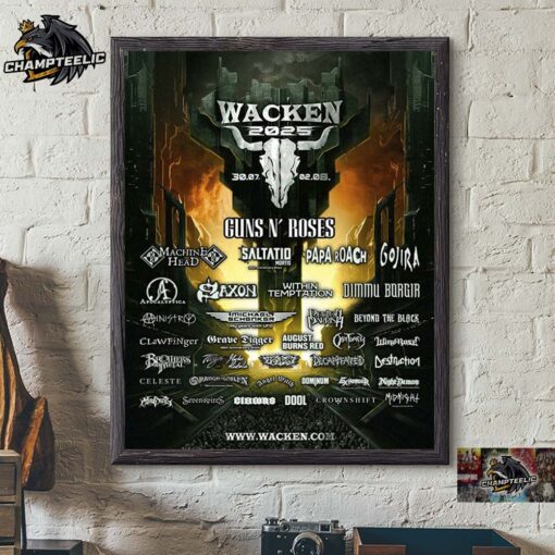 Wacken Open Air Festival 2025 Lineup Poster Canvas For Home Decorations